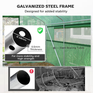 Walk-in Tunnel Greenhouse with Galvanized Steel Frame, Doors & Windows, Wind Resistant – view 5