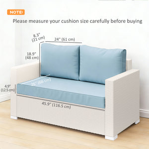 Outdoor Seat Cushions with Backrest, Loveseat Double Sofa Outdoor Furniture Cushions, Beige – view 23