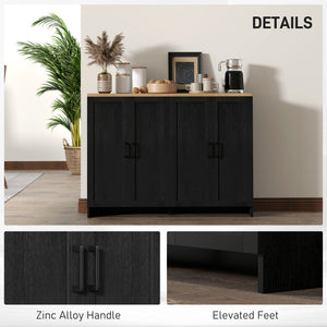 Modern Sideboard Buffet Cabinet, Modern Kitchen Storage Cabinet with 3 Doors Adjustable Shelves – view 19