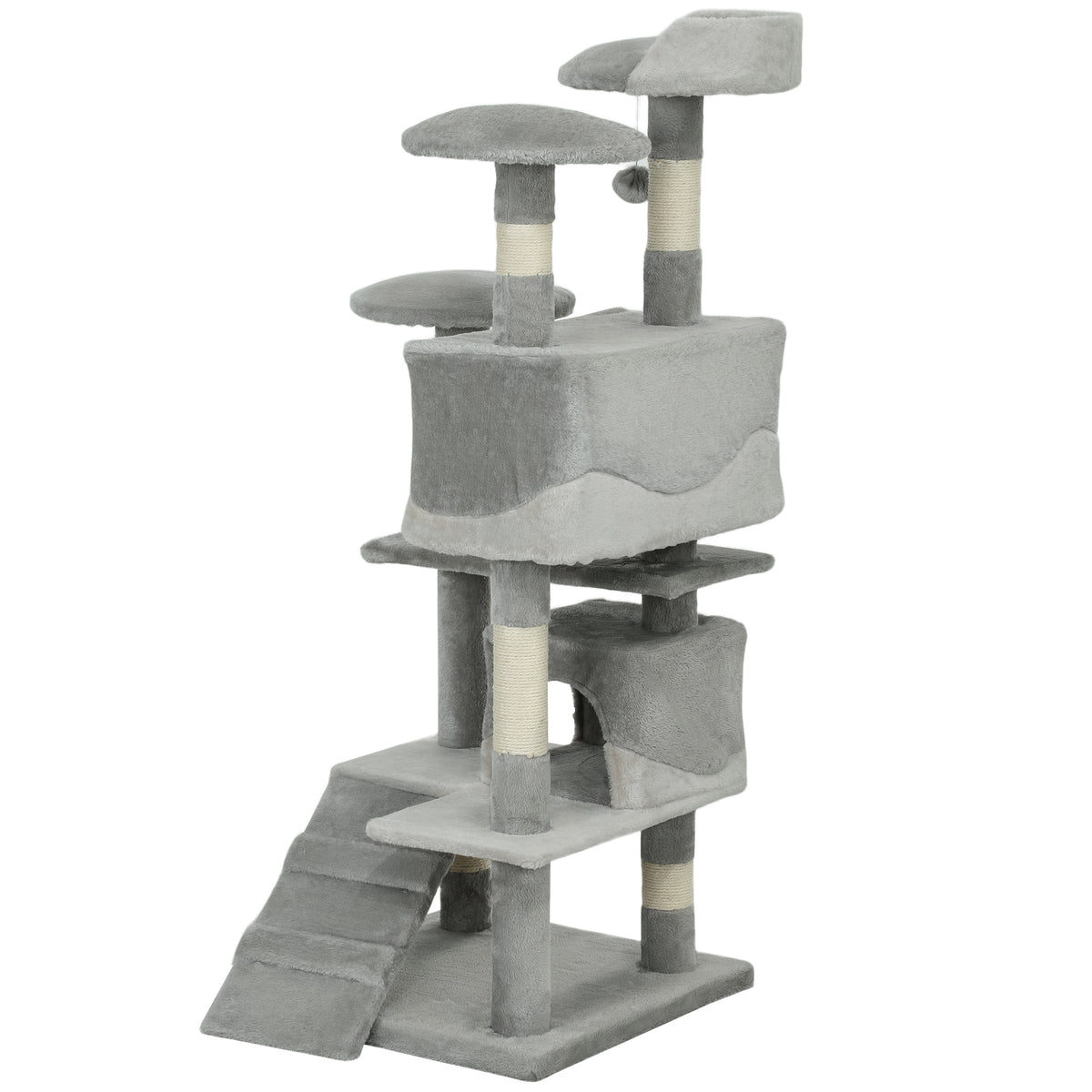 53" Cat Tree Scratching Large Kitten Play House Multi-Level Activity Center Pet Furniture