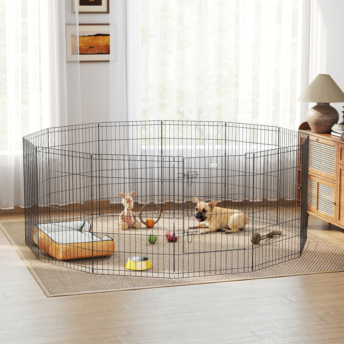 36inch Foldable Metal Exercise Pet Playpen Yard Dog Puppy Kennel Cage 12 Panels