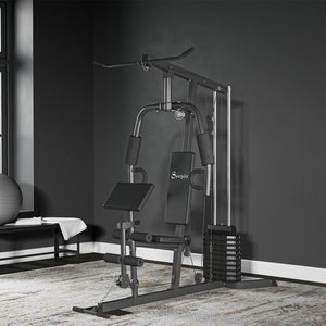 Soozier Multi-Exercise Home Gym Station with 99lbs Weight Stack, for Full Body Workout