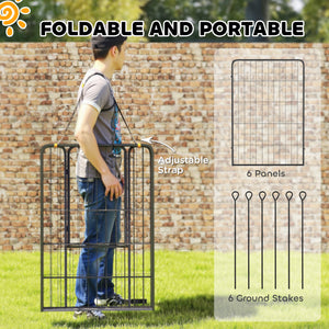 6 Panels Heavy Duty Dog Playpen Outdoor Indoor with Door & Strap, 24" Height Portable & Foldable Pet Playpen