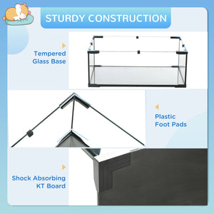 Hamster Cage, Gerbil Cage with Glass Basin for Small Hamsters, Black – view 5