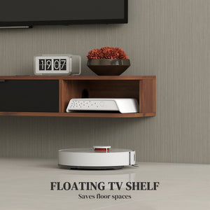 47" Floating TV Stand for TVs up to 50 Inch, Wall Mounted Media Console with Flip Drawer and 2 Open – view 3