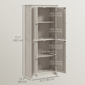 72" Freestanding Storage Cabinet, Kitchen Pantry Cabinet with Doors and Shelves for Dining Room, Natural – view 23