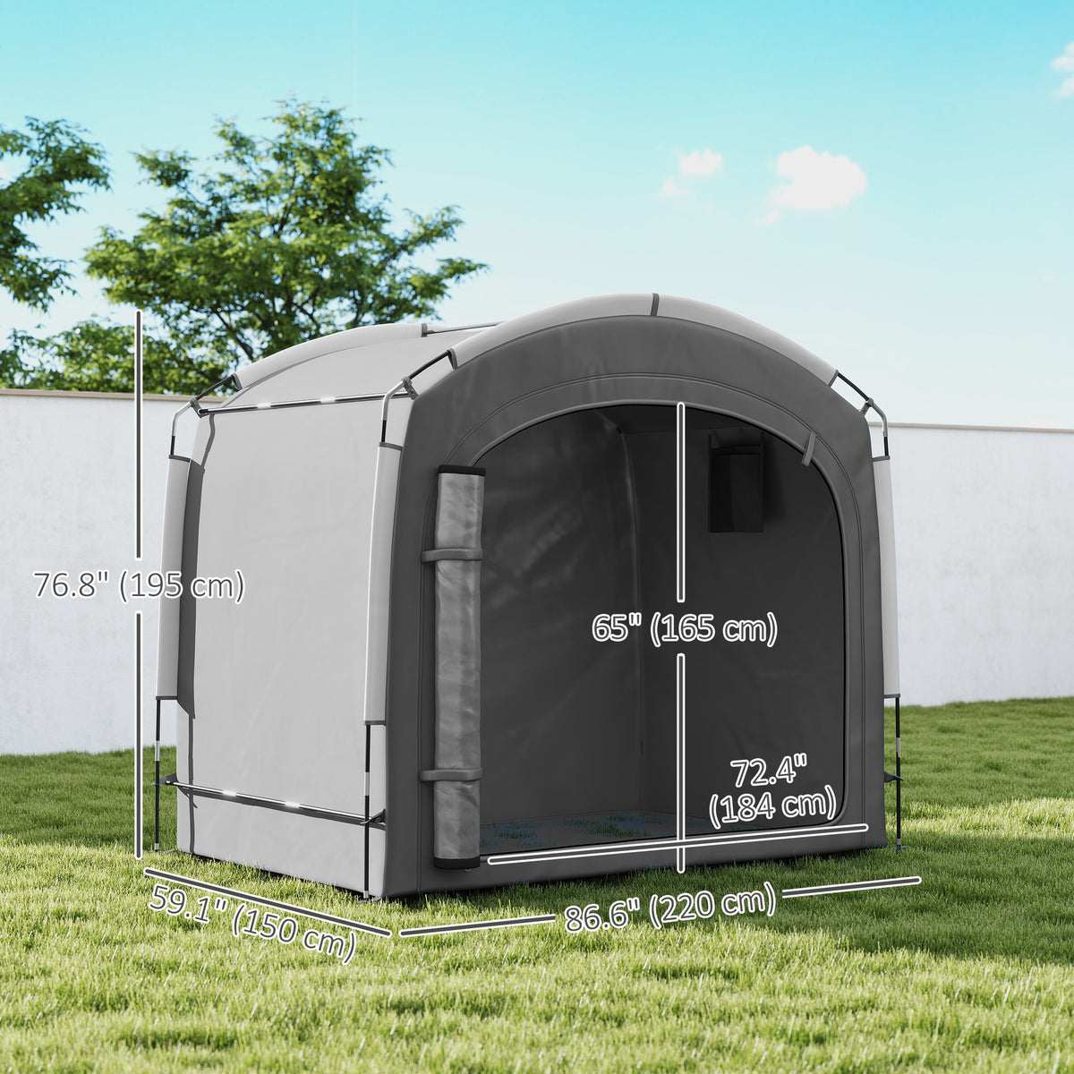 Bike Storage Shed Tent, Portable and Waterproof with 210D Oxford Fabric and Carry Bag for 3-4 Bicycles – view 9