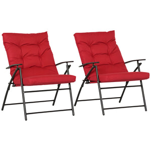 Set of 2 Outdoor Folding Chairs with Adjustable Backrest, Padded Camping Chairs for Outdoor Events, Grey – view 8