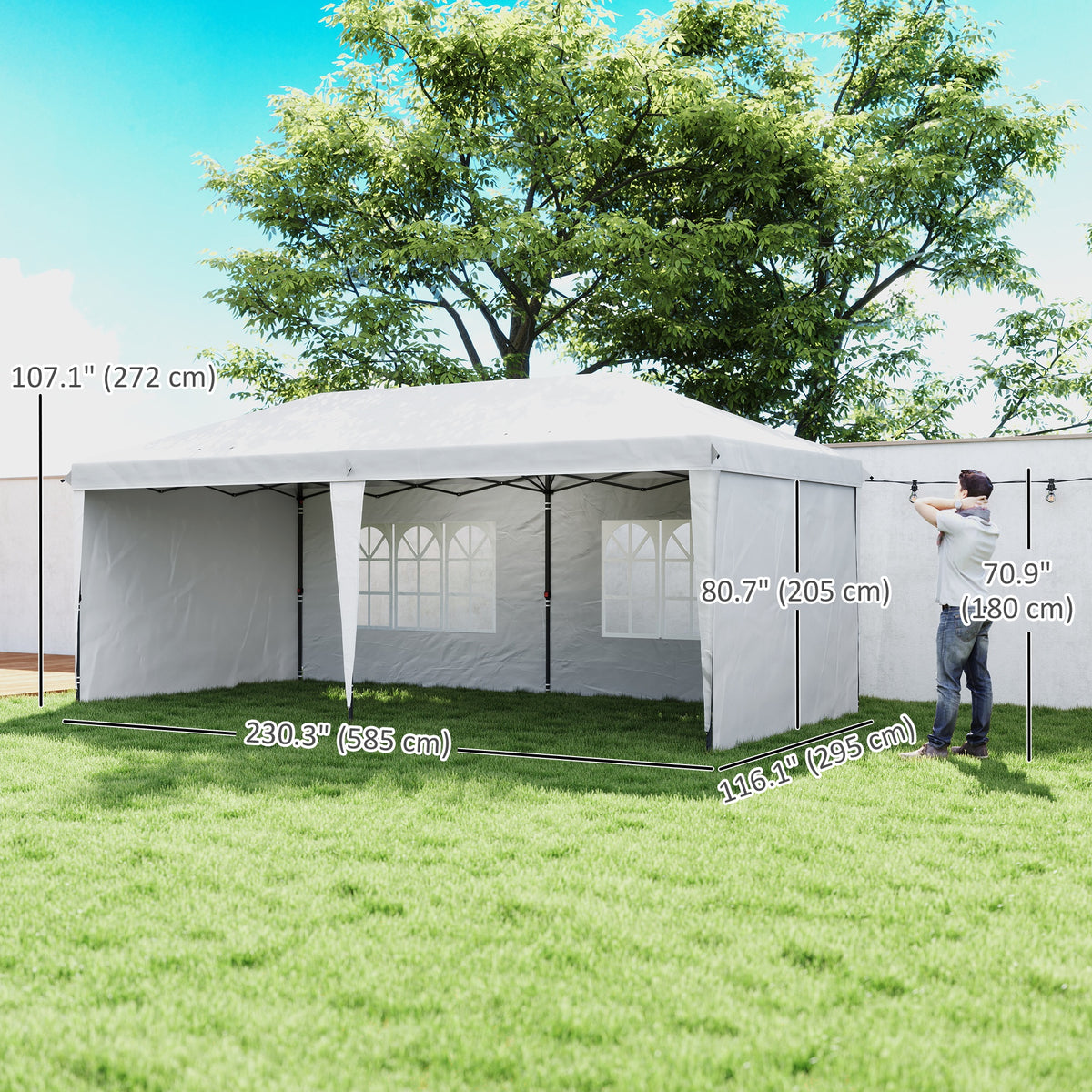 10' x 20' Outdoor Pop Up Canopy Tent Party Tent Instant Shelter W/ Carrying Bag, Blue – view 16