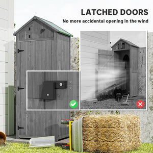 30" x 21" x 71" Garden Storage Shed, Sheds & Outdoor Storage Outdoor Workshop Yard Tool Utility Storage – view 6