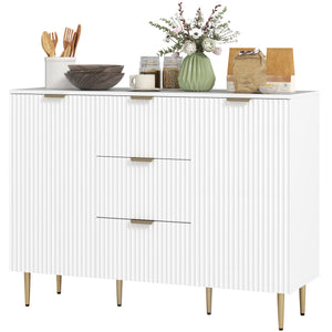 Modern Kitchen Storage Cabinet, Sideboard Buffet Cabinet w/ 3 Drawers and Adjustable Shelves for Kitchen – view 15