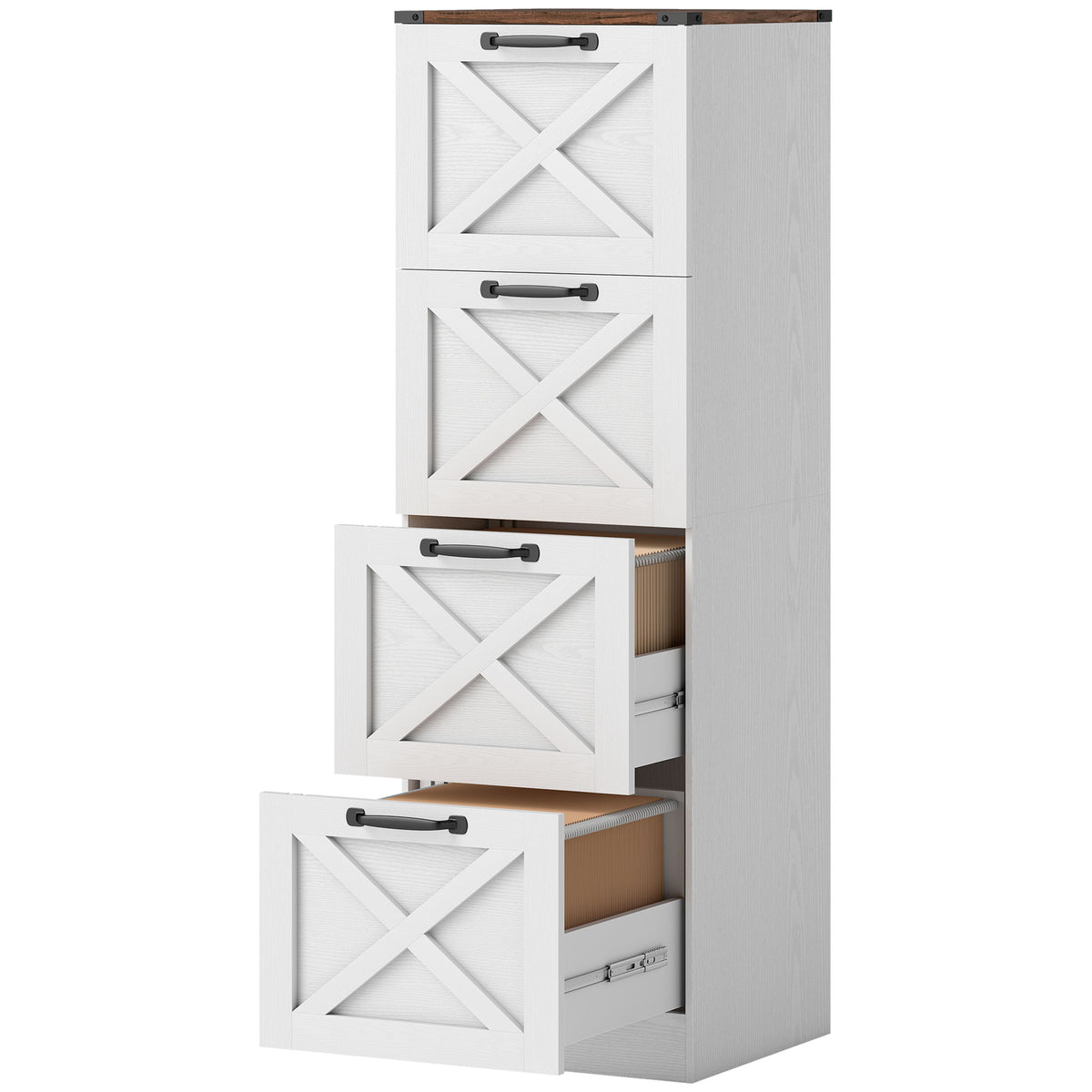 2 Drawer File Cabinet with Silent Slides, Vertical Farmhouse Filing Cabinet Fits Letter/A4 Size Home – view 36