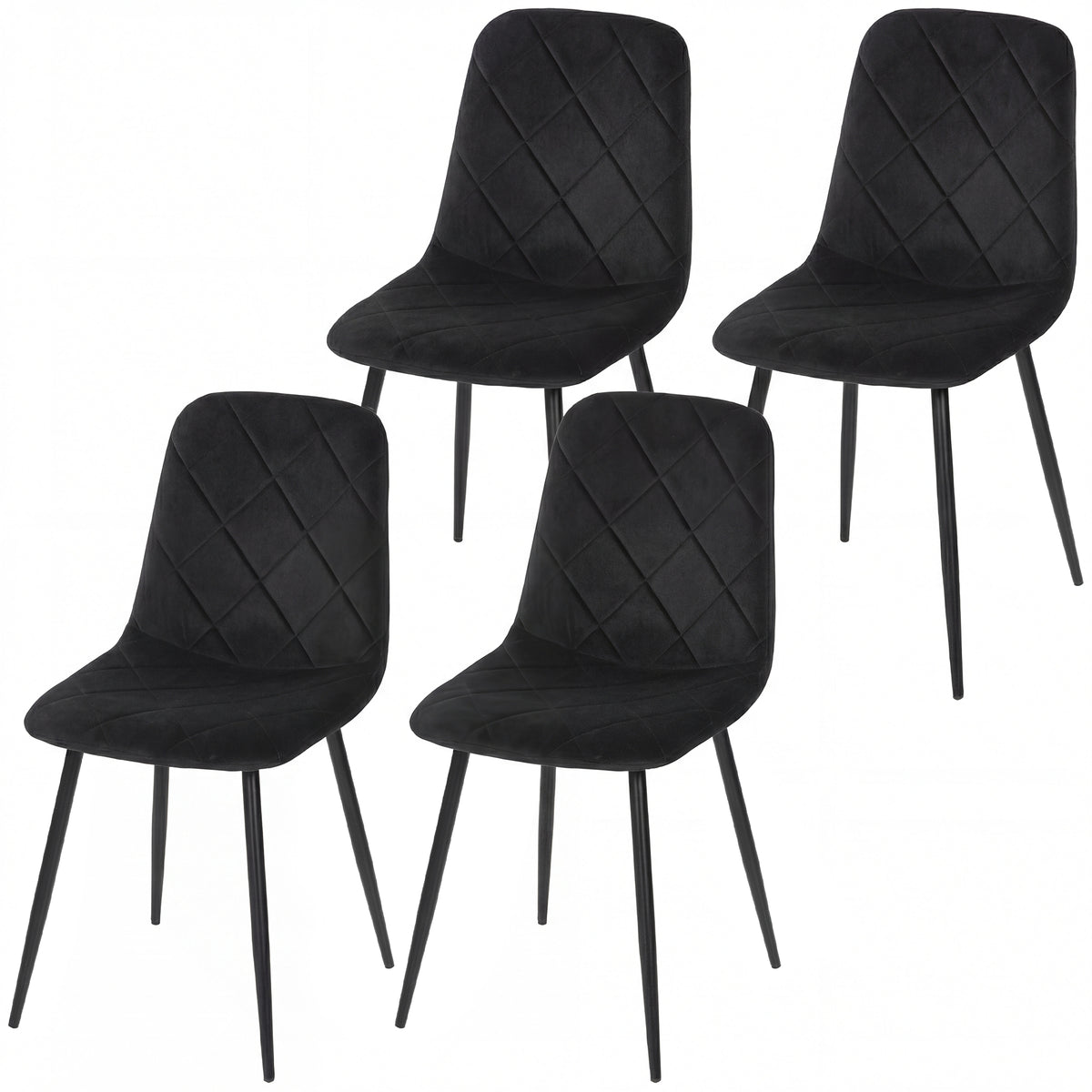 Dining Chairs Set of 4, Upholstered Dining Room Chairs with Steel Legs