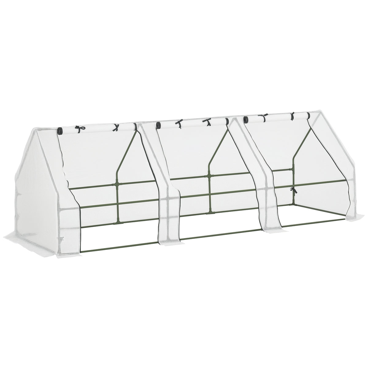 Portable Mini Greenhouse Tunnel Growing Tent Plants Flower Warm House w/ Zippered Roll-up Doors, Clear – view 4