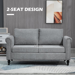 Vintage Loveseat, Upholstered Love Seat Furniture, Chenille-feel Fabric 2 Seater Sofa Couch with Rolled – view 19
