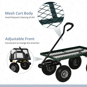 Heavy Duty Garden Wagon Cart with 10" Wheels, 330 lbs Capacity, for Garden, Beach, Lawn, Black – view 5