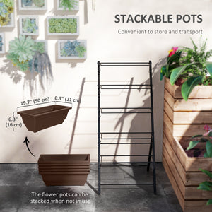 5-Tier Raised Garden Bed with 5 Planter Box, Outdoor Plant Stand Grow Containers with Leaking Holes, Black – view 11