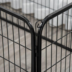 32"W 4-Panel Metal Dog Pen Exercise Pet Playpen Dog Indoor/Outdoor Fence, Black