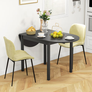 Solid Wood Kitchen Table, Drop Leaf Tables for Small Spaces, Folding Dining Table, Black – view 7