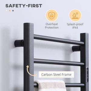 8-Bar Heated Towel Warmer Rack with Built-in Timer and LED Indicators – view 6