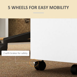 Mobile Filing Cabinet with 2 Drawers, Office Storage Cabinet with 5 Wheels, Black Wood Grain