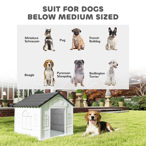 26" Plastic Dog House Outdoor with Air Vents, for Small Medium Dogs, Blue – view 13