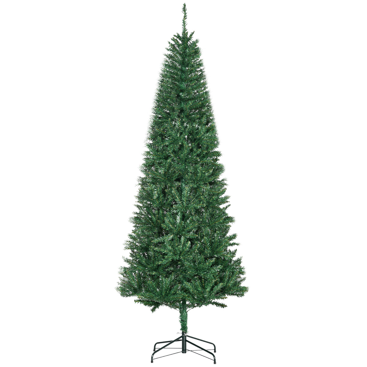6.9ft Artificial Christmas Tree w/ Metal Stand Spruce Branch Tips Green
