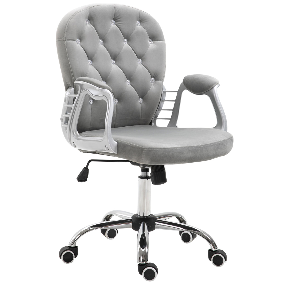 Office Chair, Comfortable Computer Desk Chair with Padded Seat and Adjustable Height, Tufted Back, Black – view 3