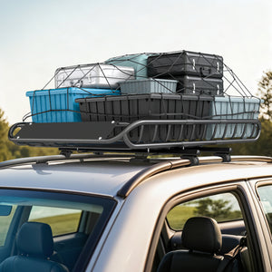 Soozier Roof Rack Cargo Carrier Basket, 150LBS Heavy Duty Roof Basket, 46" x 36" x 4.5" Rooftop Cargo Carrier for SUV, Truck