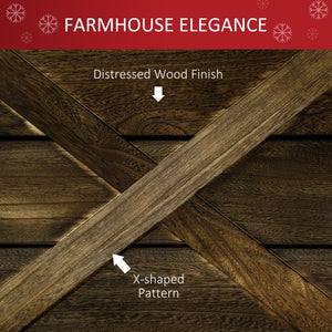 24" Farmhouse Christmas Tree Base Cover Wooden Christmas Tree Collar Box Home Decoration Dark Distressed Wood Finish
