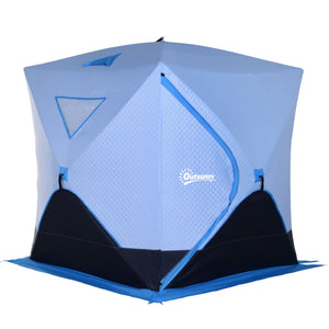 4-Person Pop-up Ice Fishing Tent, Insulated Ice Fishing Shelter with Ventilation Windows, Double Doors and Carry Bag, for Low-Temp -22℉