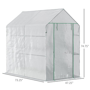 73" x 47" x 75" Walk-in Greenhouse Outdoor Portable Plant Flower Growth Warm House Garden Tunnel Shed – view 2