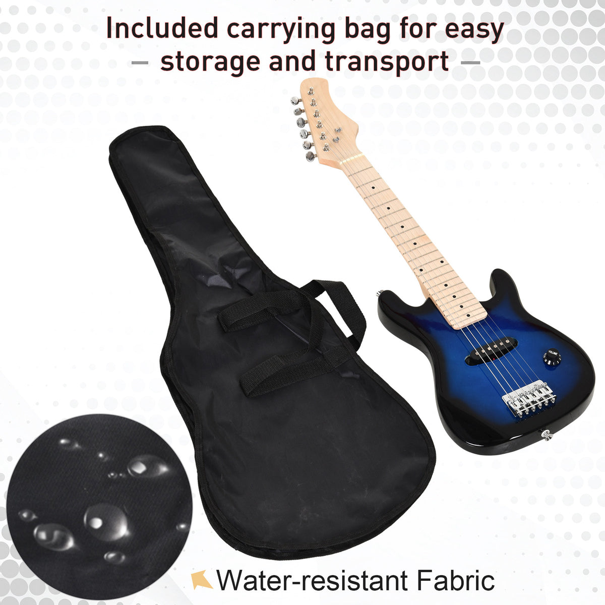30 Inch Electric Guitar 3/4 Size Beginner Starter Kit with 5W Amplifier, Strap, Strings, Picks, Carrying Case, Blue