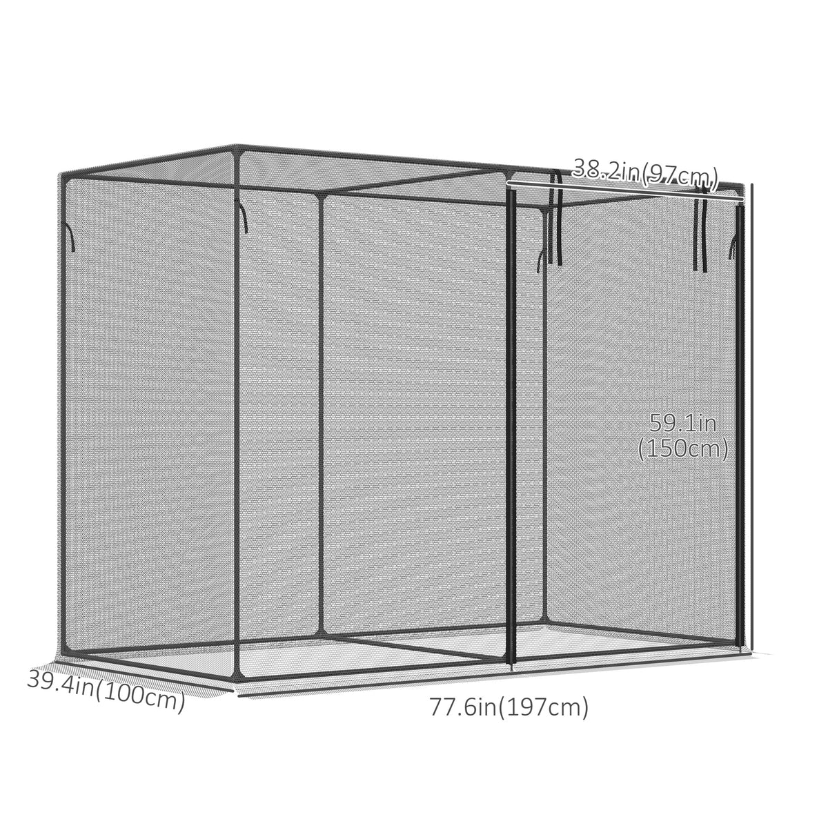 6.5 x 3.3ft Crop Cage, Garden Plant Protector with Single Zippered Door, Storage Bag and Ground Stakes – view 2