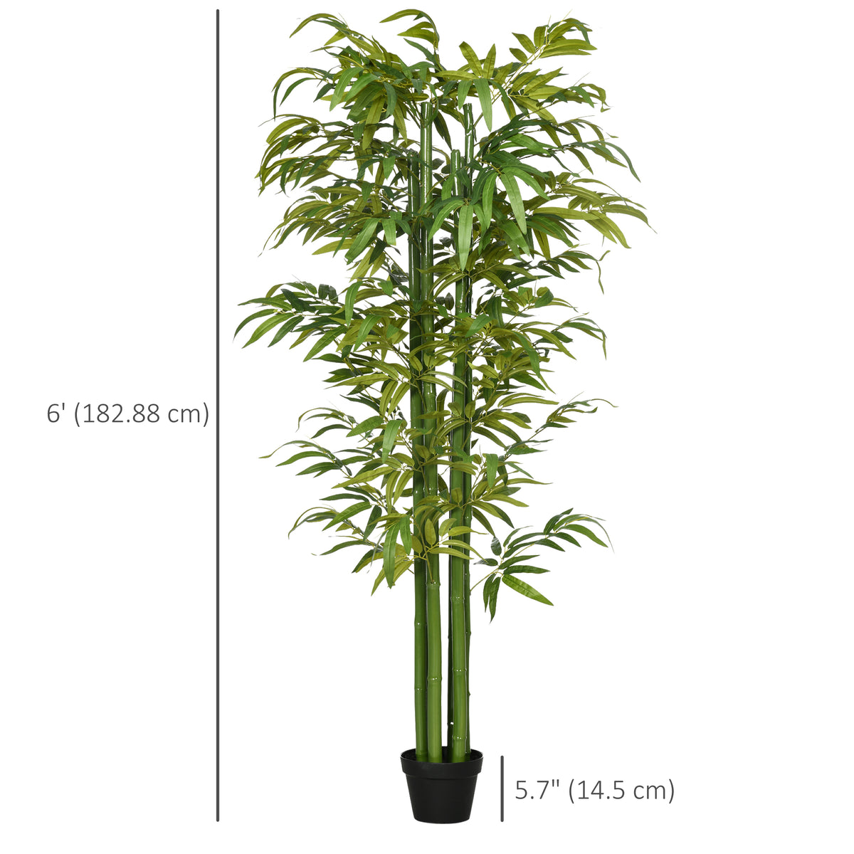 6 FT Artificial Tree Bamboo Tree Fake Plants in Pot for Home Office Living Room Decor, Green