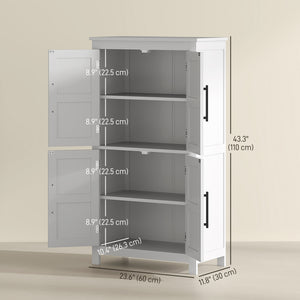 Farmhouse Bathroom Storage Cabinet, Bathroom Floor Cabinet with Barn Doors and Adjustable Shelf, Black – view 9
