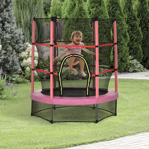 55" Kids Trampoline with Enclosure Net for Indoor/Outdoor, Trampoline for Boys and Girls Age 3-6 Years, Red – view 17