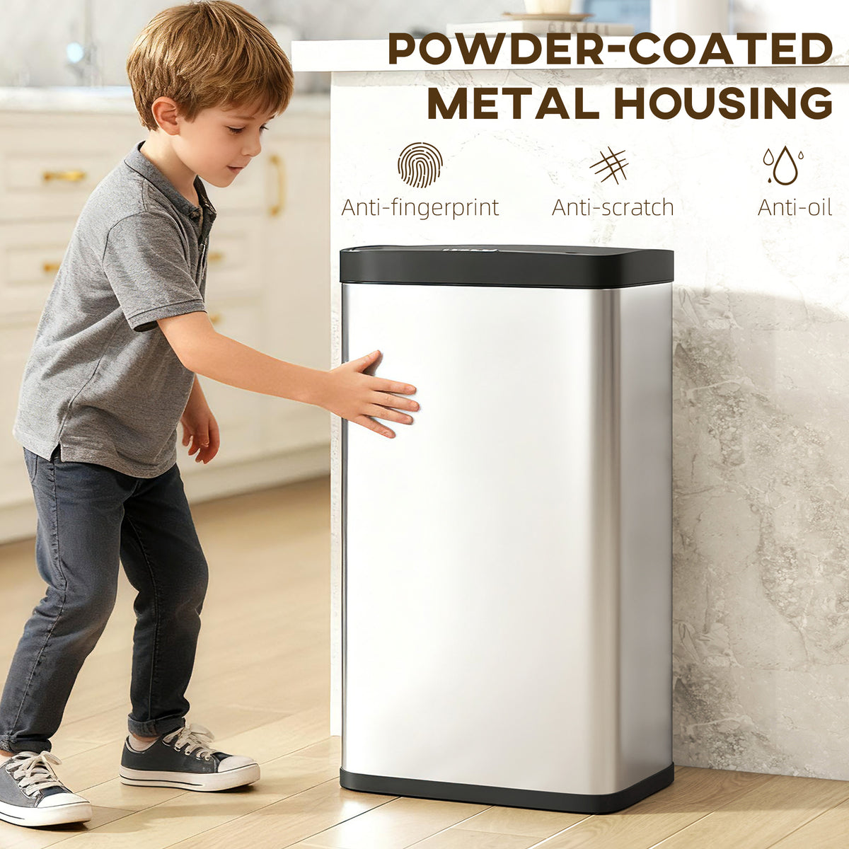12 Gallon (45 L) Sensor Can, Automatic Garbage Can with Soft-Close Lid, Fingerprint-Proof Stainless Steel – view 12