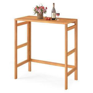 Acacia Wood Outdoor Bar Table with Slatted Tabletop for Balcony view 4