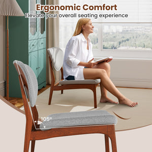Accent Chairs Set of 2 with Side Table and Solid Wood Frame-Gray view 8