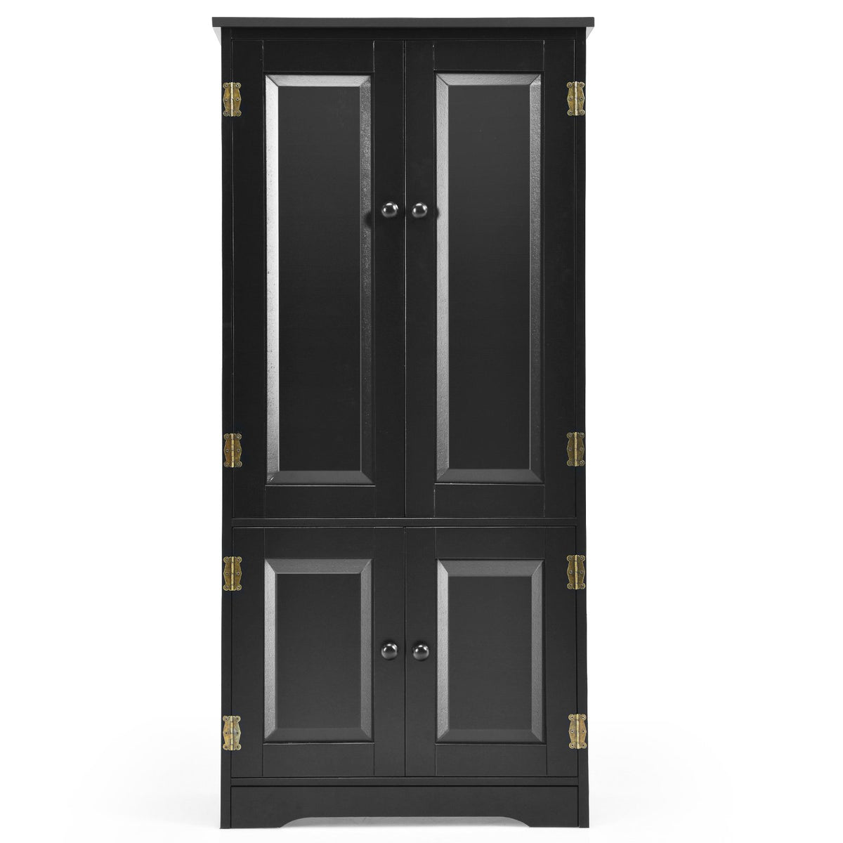 Accent Floor Storage Cabinet with Adjustable Shelves Antique 2-Door-Black view 7