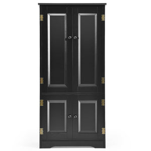 Accent Floor Storage Cabinet with Adjustable Shelves Antique 2-Door-Black view 7