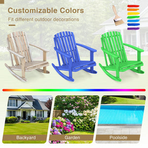Adirondack Rocking Chair with Slatted Seat and High Fanned Back-Natural view 6