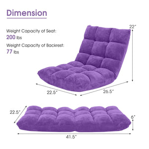 Adjustable 14-position Cushioned Floor Chair-Purple view 5
