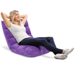 Adjustable 14-position Cushioned Floor Chair-Purple view 9