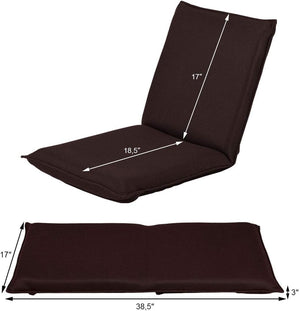 Adjustable 6 positions Folding Lazy Man Sofa Chair Floor Chair-Coffee view 4
