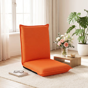 Adjustable 6 Positions Folding Lazy Man Sofa Chair Floor Chair-Orange view 2