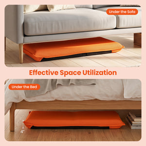 Adjustable 6 Positions Folding Lazy Man Sofa Chair Floor Chair-Orange view 6