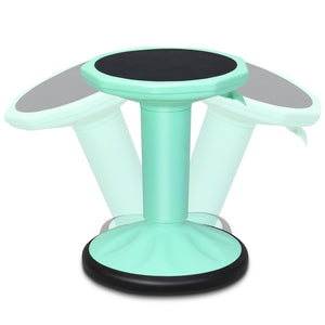 Adjustable Active Learning Stool Sitting Home Office Wobble Chair with Cushion Seat -Green view 4