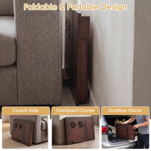 Adjustable Bamboo Laptop Desk with Tilting Top and Adjustable Legs for Wring-Brown view 7